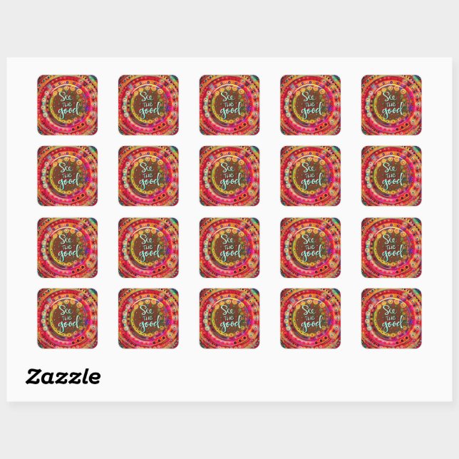 See the Good Motivational Colourful Inspirivity Square Sticker (Sheet)