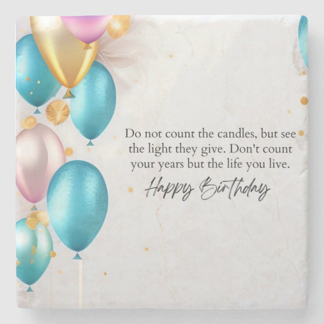See the Light Birthday Stone Coaster (Front)