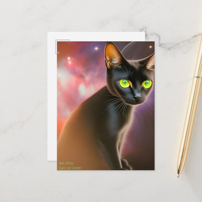 See these Eyes so Green-I Can Stare for 1000 Years Postcard (Front/Back In Situ)
