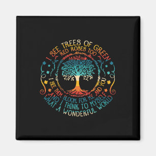 See Trees Green Roses Vintage Earth Day Magnet