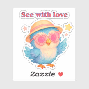 See with Love – Cute Owl Affirmation Sticker