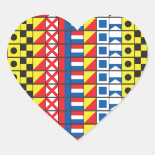 See Worthy_Signal Flags_I love to sail_heart-shape Heart Sticker