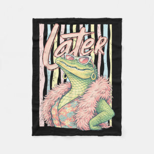 See Ya Gator Relax Crocodile Funny Sarcastic Pun Fleece Blanket