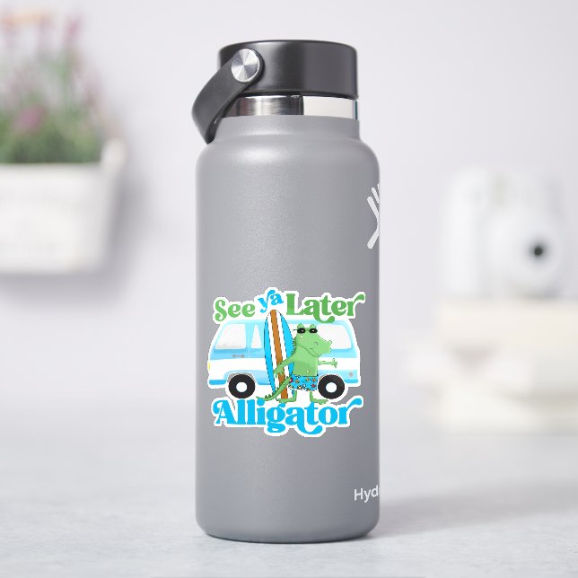 See Ya Later Alligator Retro Van Crocodile Surf  (HydroFlask)