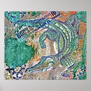 See Ya Later Gator, After Awhile Croc Mixed Media Poster
