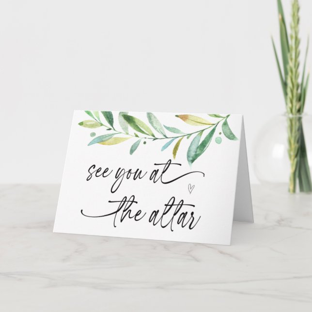 See You At The Altar Gift From Bride to Groom Card (Front)