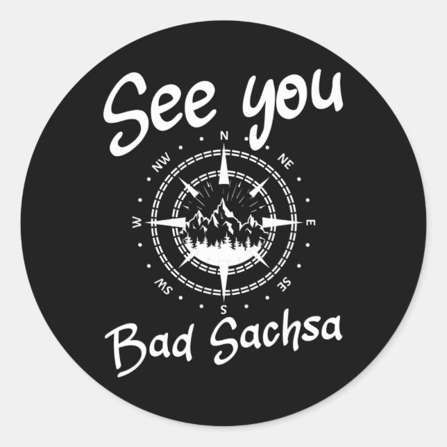 See You Hiking Bad Sachsa Germany Vacation Ski Com Classic Round Sticker (Front)