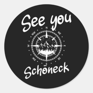 See You Hiking Schöneck Germany Vacation Ski Comp Classic Round Sticker