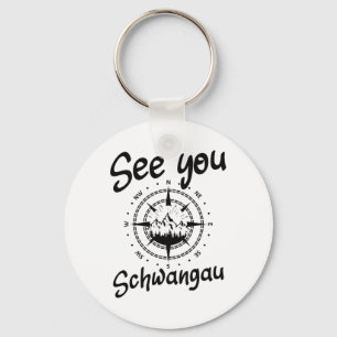 See You Hiking Schwangau Germany Vacation Ski Comp Keychain