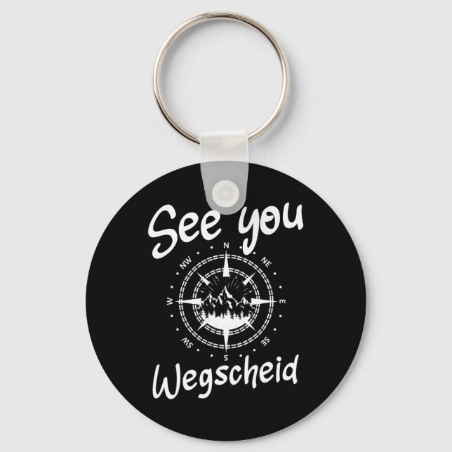 See You Hiking Wegscheid Germany Vacation Ski Comp Keychain (Front)