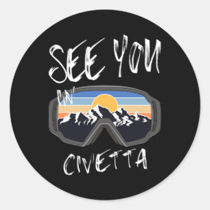 See You In Civetta Hiking Italy Vacation Ski Goggl Classic Round Sticker