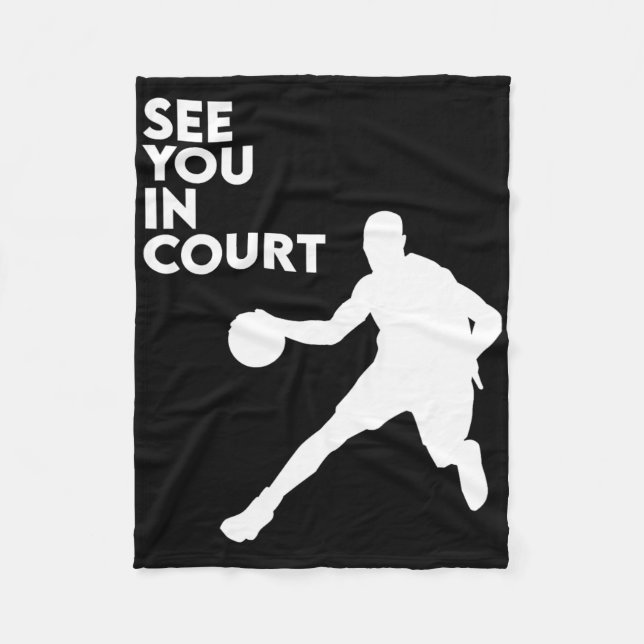 See You In Court Eat Sleep Sketll Player Hoop Moti Fleece Blanket (Front)