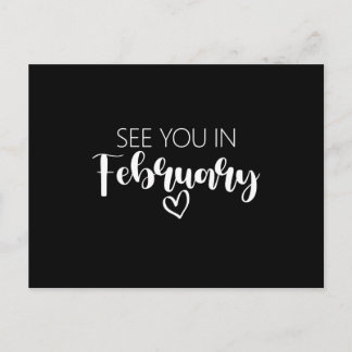 See You In February Pregnancy Announcement Postcard
