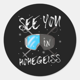 See You In Hohegeiß Germany Vacation Ski Goggles Classic Round Sticker