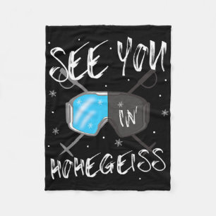 See You In Hohegeiß Germany Vacation Ski Goggles Fleece Blanket