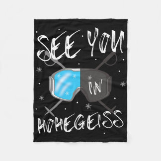 See You In Hohegeiß Germany Vacation Ski Goggles Fleece Blanket