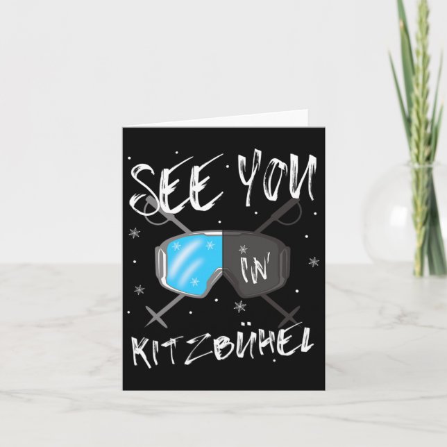 See You In Kitzbühel Tyrol Vacation Ski Goggles  Card (Front)