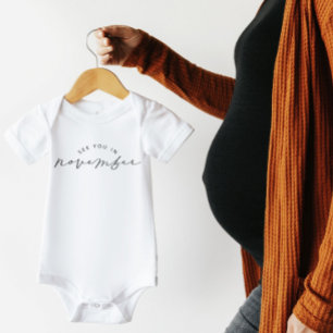 See You In November Pregnancy Announcement Baby Bodysuit