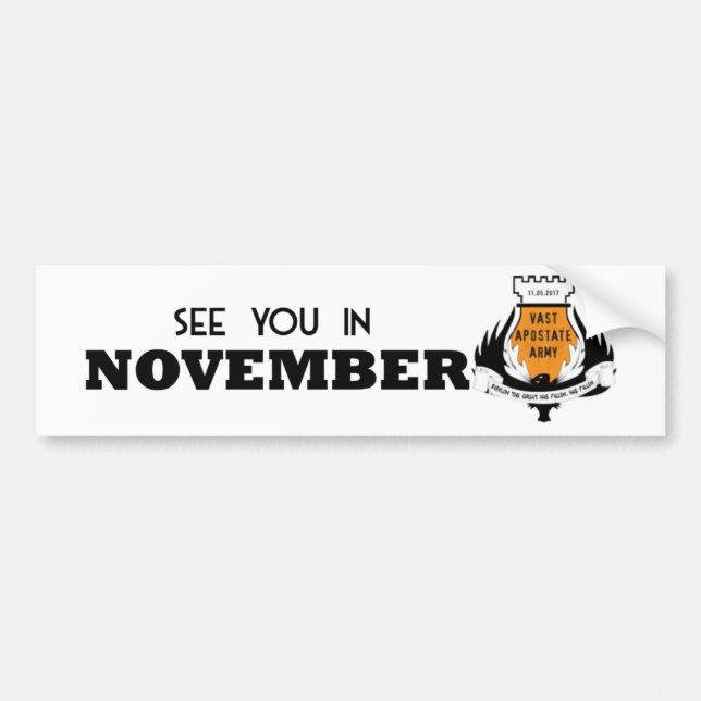See You In November VAA Bumper Sticker (Front)