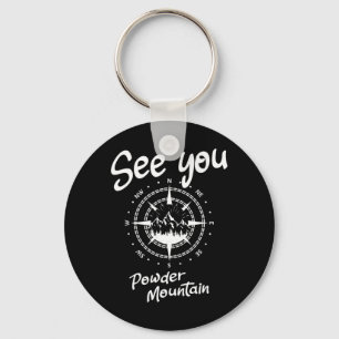 See You In Powder Mountain Usa Vacation Ski Comp 1 Keychain