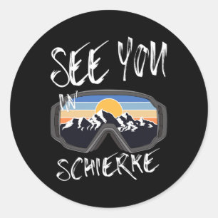 See You In Schierke Germany Vacation Ski Goggles  Classic Round Sticker