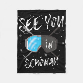 See You In Schönau Germany Vacation Ski Goggles Fleece Blanket