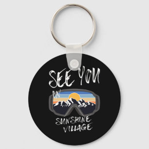 See You In Sunshine Village Vacation Ski Goggles Keychain