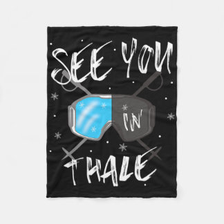 See You In Thale Germany Vacation Ski Goggles Fleece Blanket