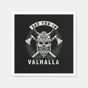 See You In Valhalla Cool Norsemen Myth Viking Scan Napkin