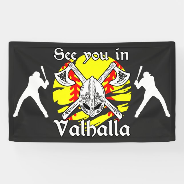 See you in Valhalla Softball Banner (Horizontal)
