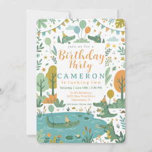See You Later Alligator - 2nd Birthday Invitation 