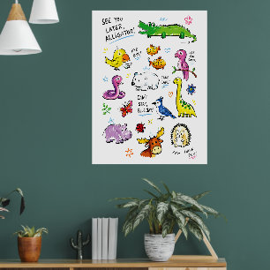 See You Later Alligator – Cute Animal Farewell Pun Poster