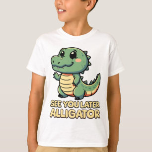 See You Later Alligator! Cute Waving Reptile Pun T-Shirt