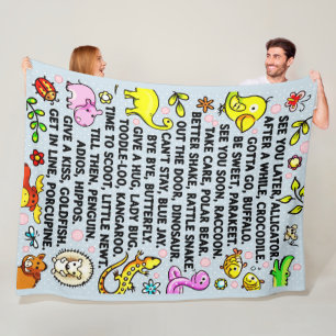 See You Later Alligator Fun Animal Goodbye Poem Fleece Blanket