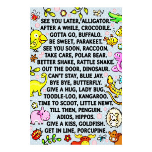 See You Later Alligator Fun Animal Goodbye Poem Photo Print