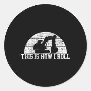 See You Later Excavator Construction Worker Gift  Classic Round Sticker