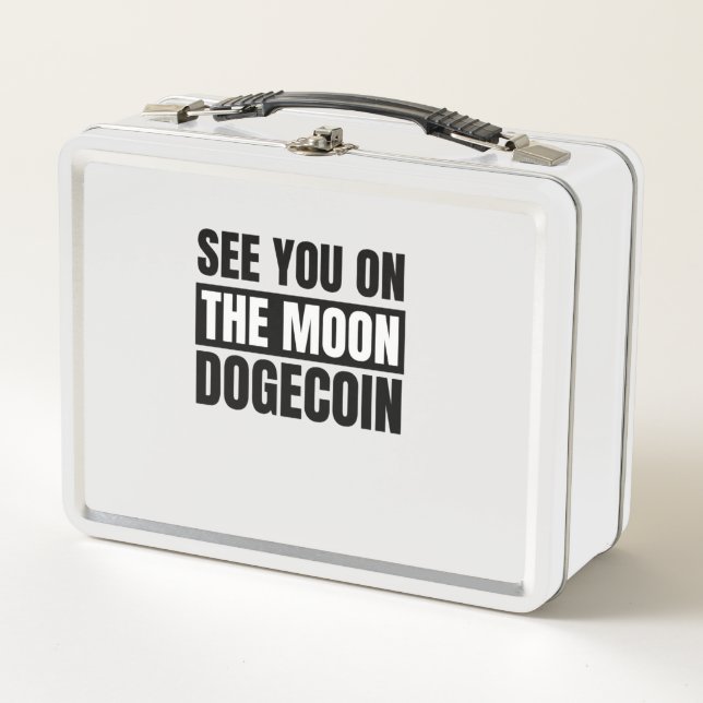 See you on the moon dogecoin metal lunch box (Front)