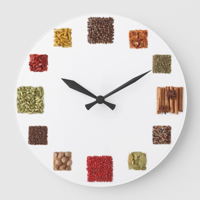 Seed And Spices Clock For Every Kitchen (Front)