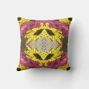 Seed Beading Floral Arrangement Pattern Abstract  Throw Pillow