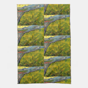 Seed Field at Sunrise by Vincent van Gogh Kitchen Towel