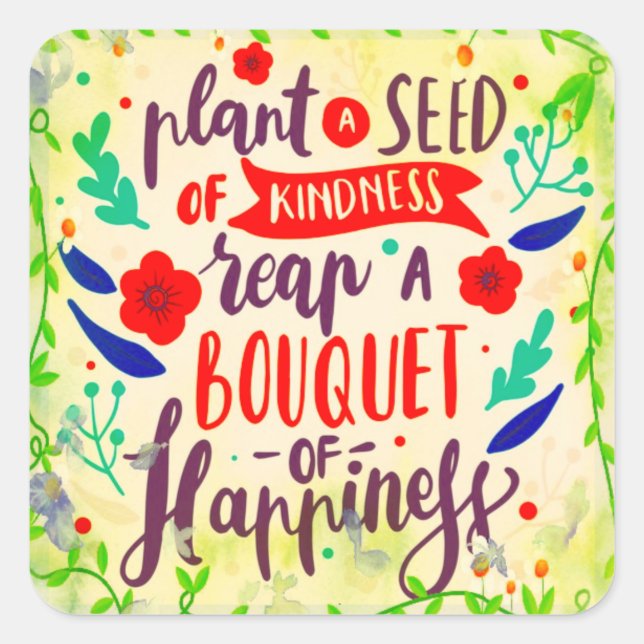 Seed of kindness square sticker (Front)