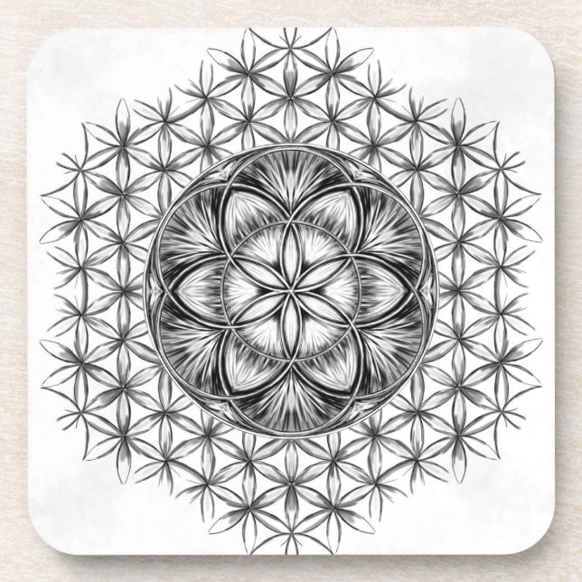 Seed of life Drawing Coaster (Front)