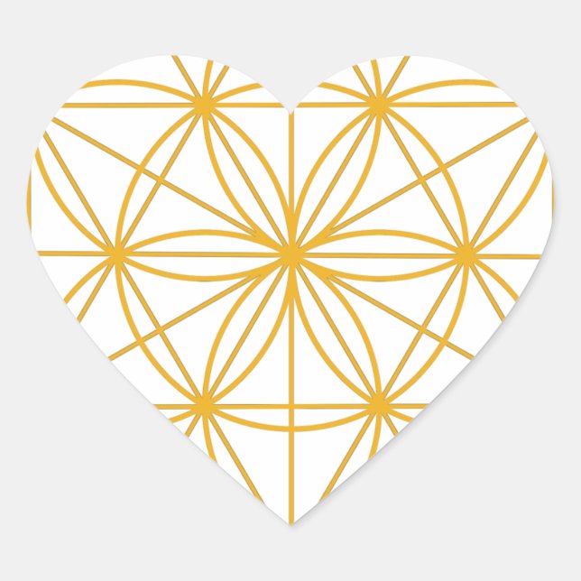 Seed of Life Gold Heart Sticker (Front)