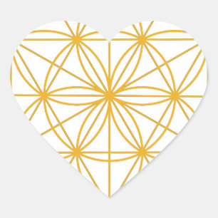 Seed of Life Gold Heart Sticker