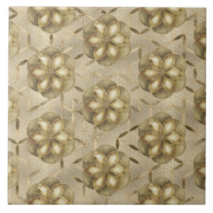 Seed of life in Flower of Life Pattern Golds Tile