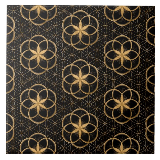 Seed of life in Flower of Life Pattern Tile (Front)