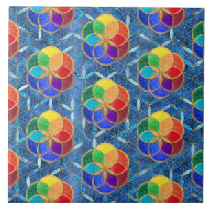 Seed of life in Flower of Life Pattern Tile