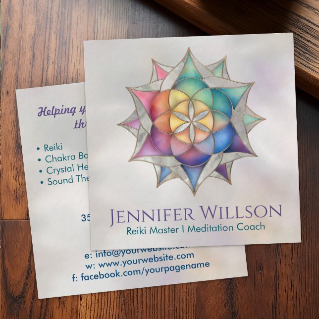 Seed of life in Lotus Square Business Card (Creator Uploaded)
