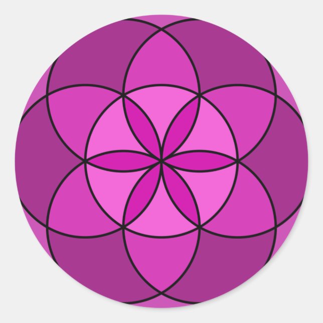 Seed of Life Multi Violet Classic Round Sticker (Front)