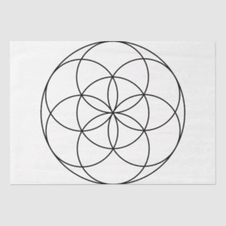 Seed of Life Sacred Geometry black & white Tissue Paper
